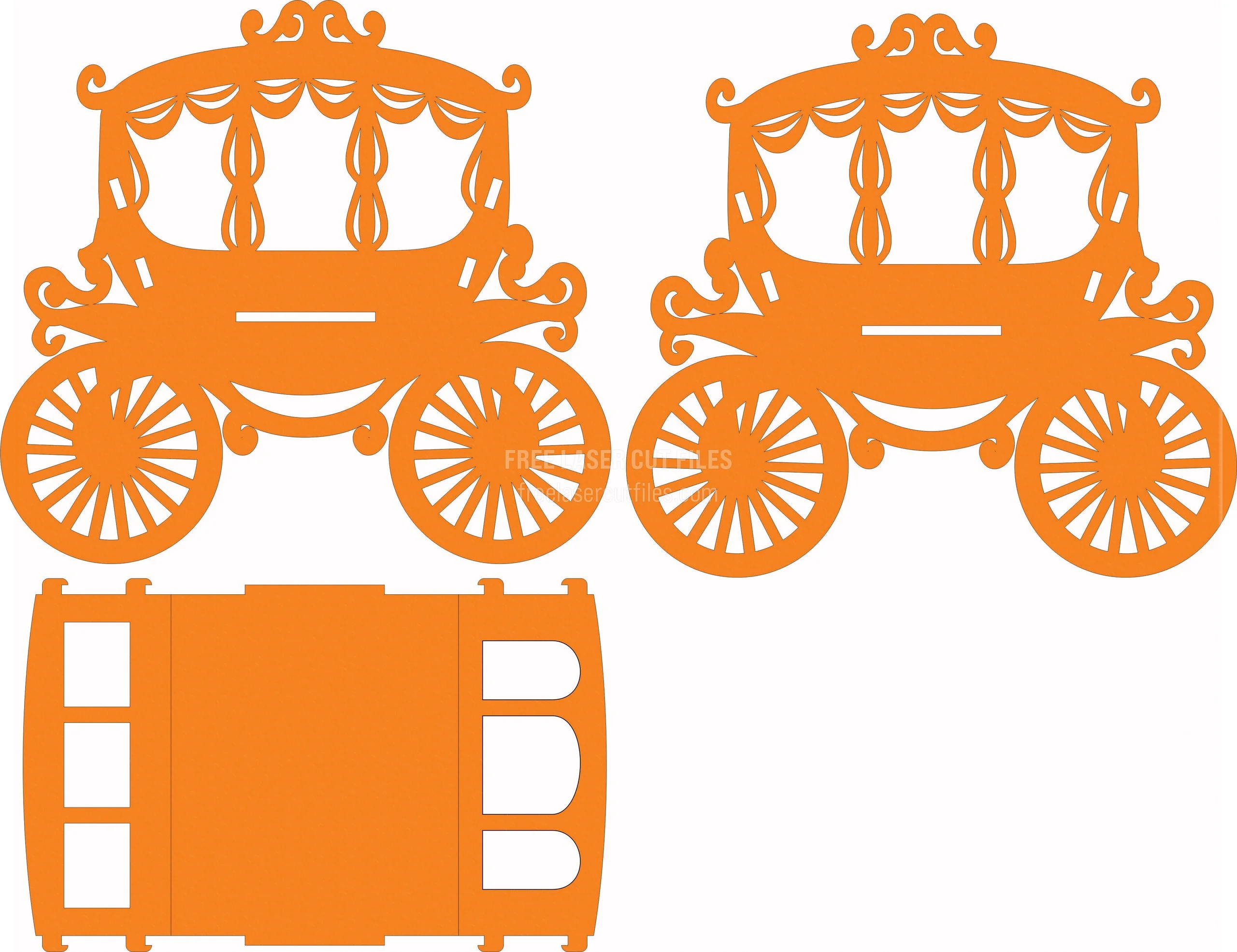 Free Vector Template of Vintage Carriage for Laser Cutting