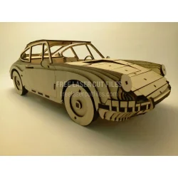 Laser-cut wooden 1964 911 car model — free vector, 3mm-ready
