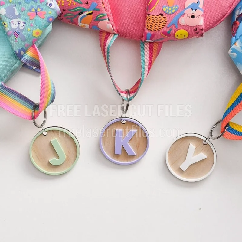 Personalized Laser Cut School Bag Name Tags for Kids