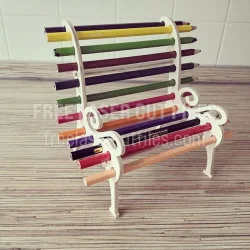 Free Laser-Cut Bench-Style Colored Pencil Organizer Vector