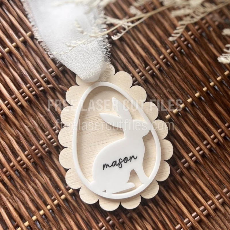 Personalized Laser-Cut Bunny Gift Tags for Easter Baskets