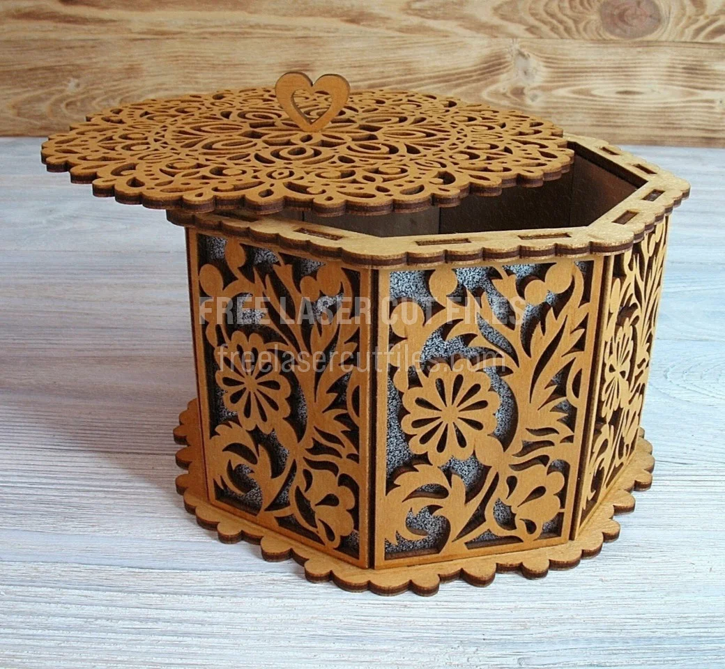 Free Laser Cut Octagon Basket Template for Decorative Gifts