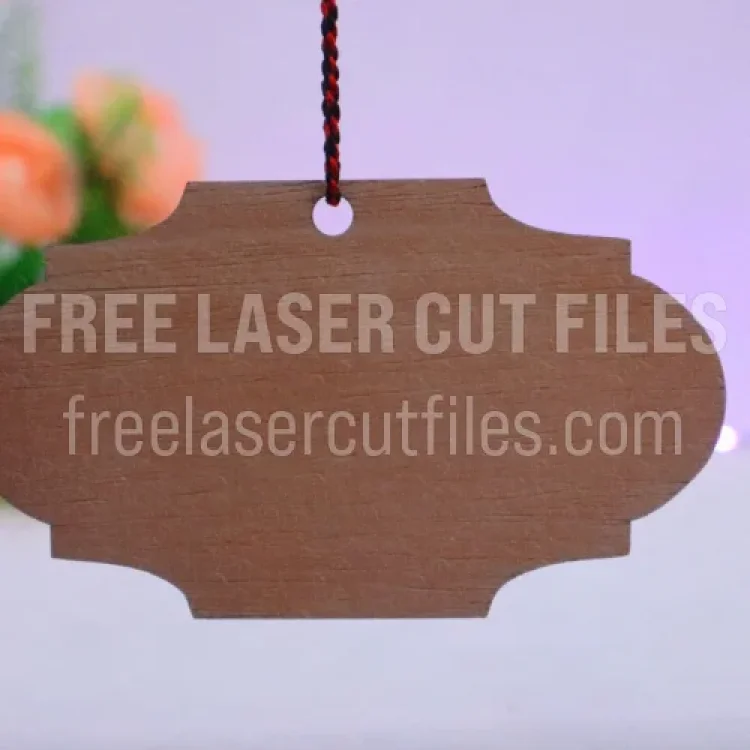Wood Laser-Cut Hanging Ornament Tag — Plaque for Tree Decor