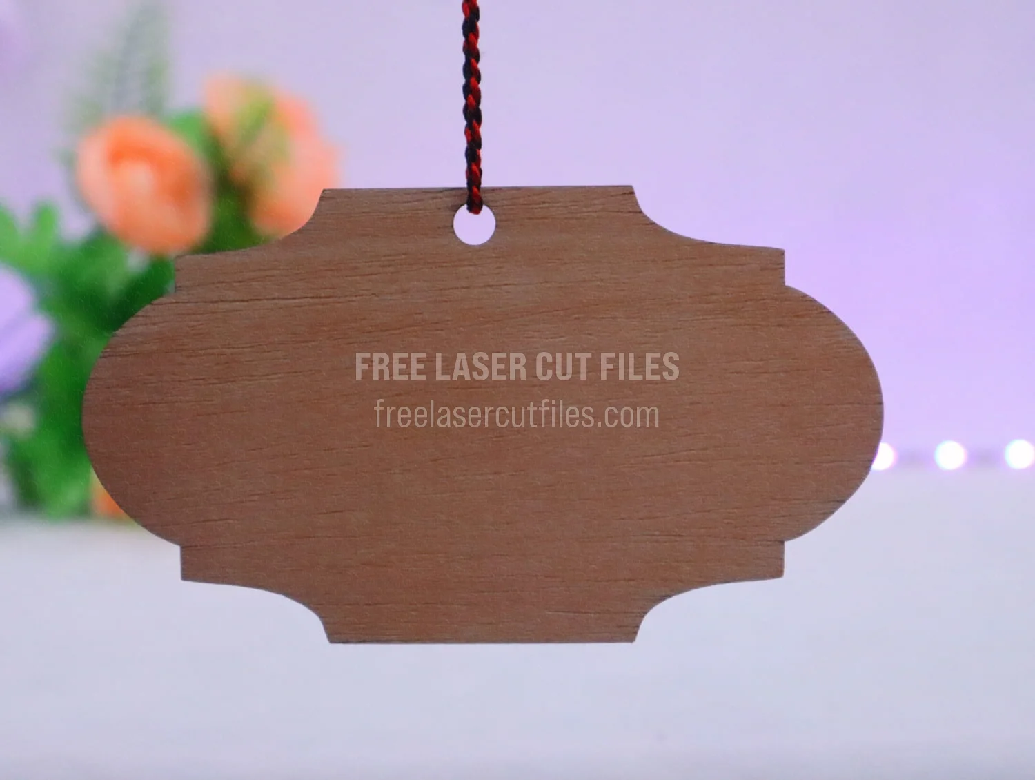 Wood Laser-Cut Hanging Ornament Tag — Plaque for Tree Decor
