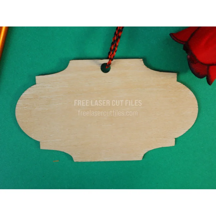 Wood Laser-Cut Hanging Ornament Tag — Plaque for Tree Decor - Image 2