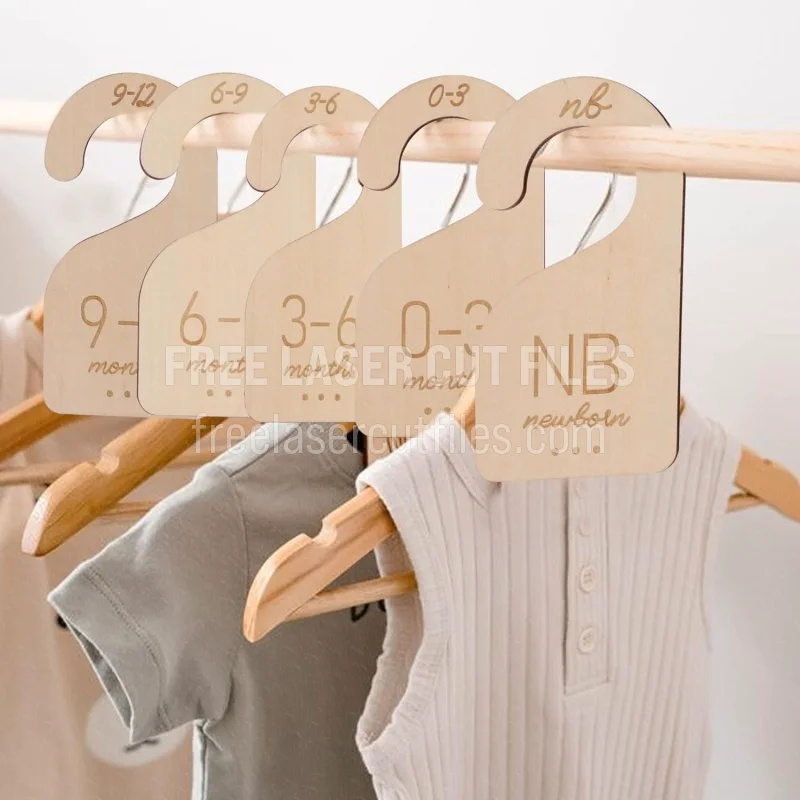 Laser Cut Wooden Closet Dividers — Baby Clothes Size Tags