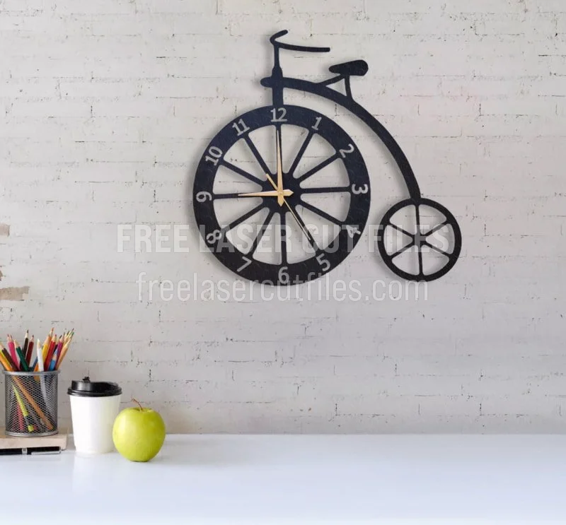 Vintage Bicycle Laser-Cut Wall Clock for Rustic Home Decor