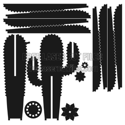 3D Cactus Laser Cut File, Ready-to-Build Desert Decor