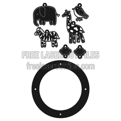 Baby Animal Mobile Laser Cut Template, Nursery DIY Decor