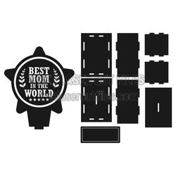 Best Mom Award Trophy Laser Cut File, 3mm Ready to Cut