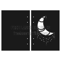 Crescent Moon Notebook Cover Laser Cut File, Ready to Cut