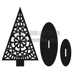 Laser Cut Christmas Mandala Tree Ornament Ready to Cut