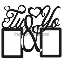 Love Picture Frame for Two Photos, Valentine Laser Cut File