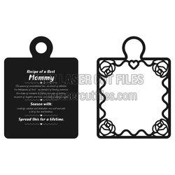 Recipe of a Best Mom Laser Cut Gift Tag Sign
