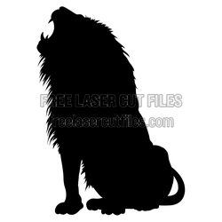 Roaring Lion Silhouette Laser Cut File, Ready to Cut