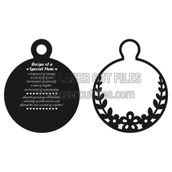 Special Mum Recipe Ornament Laser Cut File, Free Download