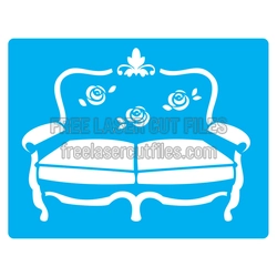 Vintage Floral Sofa Stencil for Laser Cutting