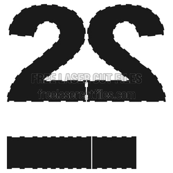 3D Number "2" Laser Cut File, Ready to Cut