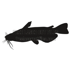 Catfish Silhouette Laser Cut File for DIY Decor