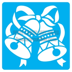 Christmas Bells Bow Stencil Design for Laser Cutting