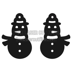 Christmas Snowman Earrings Laser Cut File, Ready to Cut
