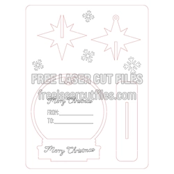 Christmas Wooden Gift Card Holder Template, Laser Ready