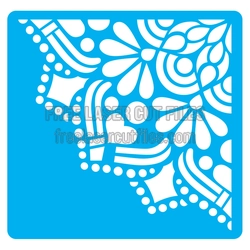 Decorative Floral Stencil Pattern for Laser Cutting