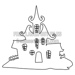 Haunted Castle Laser Cut Design for Halloween Decor