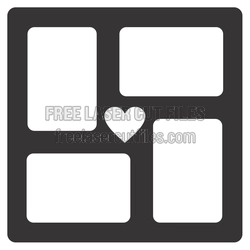 Heart Collage Photo Frame Laser Cut File