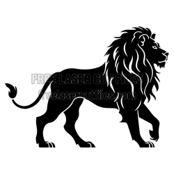 Majestic Walking Lion Silhouette Laser Cut File
