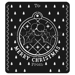 Merry Christmas Ornament Card Laser Cut Template