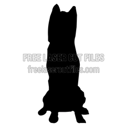 Standing Dog Silhouette Laser Cut File, Ready to Cut