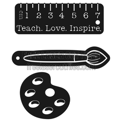 Teacher Keychain Laser Cut Design with Numbers and Quote