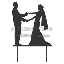 Wedding Couple Cake Topper Laser Cut File, Ready to Cut