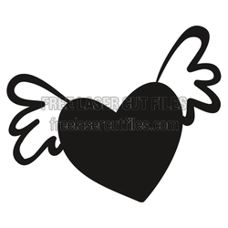 Winged Heart Laser Cut File for Valentine DIY Decor