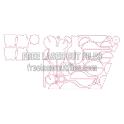 3D Cactus Laser Cut File with Layered Desert Design