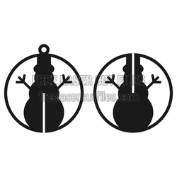 3D Snowman Christmas Ornament Laser Cut File