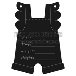 Baby Birth Announcement Dress Laser Cut File, Gift Idea