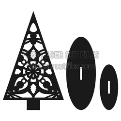 Christmas Mandala Tree Ornament Laser Cut File
