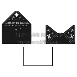 Dear Santa Envelope Ornament Laser Cut File, Ready to Cut