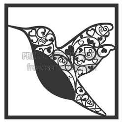 Decorative Hummingbird SVG Cut File for Laser Projects