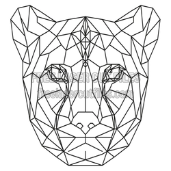 Geometric Cheetah Face Laser Cut File, Ready to Cut
