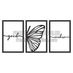 Good Vibes Butterfly Split Frame Laser Cut Design