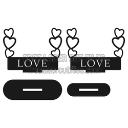 Love Photo Frame Laser Cut File with Heart Accents