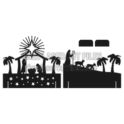 Nativity Christmas Scene Laser Cut Display, Ready to Cut