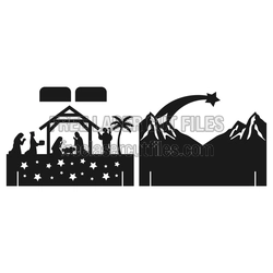 Nativity Christmas Scene Laser Cut File, Ready to Cut
