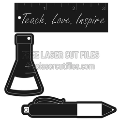 Teacher Keychain Laser Cut File - Ready to Cut Gift Idea