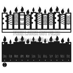 Birthday Candle Calendar Laser Cut File, Free Ready to Cut