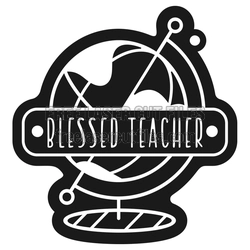 Blessed Teacher Laser Cut Keychain File, Ready to Cut