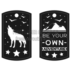 Camping Adventure Keychain Tag Laser Cut File